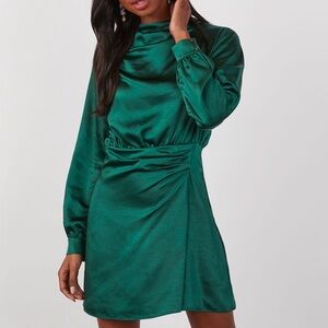 VICI Satin Long Sleeve Mini Dress
